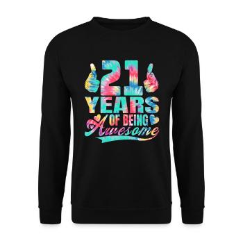 21e anniversaire ou anniversaire 21 ans d’existence - Sweat-shirt Unisexe - noir - Devant - Alina (178cm) & Michal (187cm)