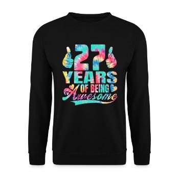 27e anniversaire ou anniversaire 27 ans d’existence - Sweat-shirt Unisexe - noir - Devant - Alina (178cm) & Michal (187cm)