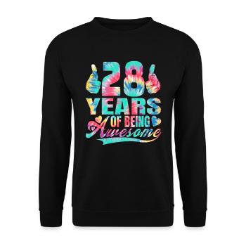28e anniversaire ou anniversaire 28 ans d’existence - Sweat-shirt Unisexe - noir - Devant - Alina (178cm) & Michal (187cm)