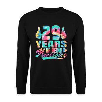29th birthday or anniversary 29 years of being - Unisex Sweatshirt - black - Front - Alina (178cm) & Michal (187cm)