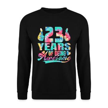 23rd birthday or anniversary 23 years of being - Unisex Sweatshirt - black - Front - Alina (178cm) & Michal (187cm)