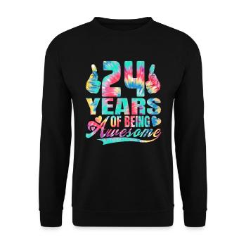 24th birthday or anniversary 24 years of being - Unisex Sweatshirt - black - Front - Alina (178cm) & Michal (187cm)