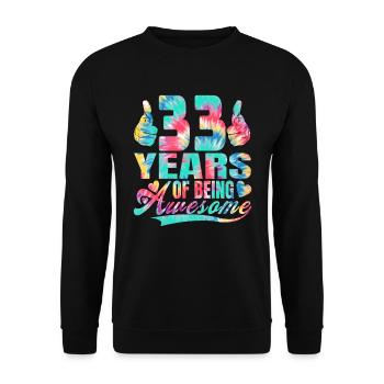 33rd birthday or anniversary 33 years of being - Unisex Sweatshirt - black - Front - Alina (178cm) & Michal (187cm)