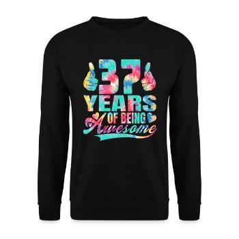 37e anniversaire ou anniversaire 37 ans d’existence - Sweat-shirt Unisexe - noir - Devant - Alina (178cm) & Michal (187cm)