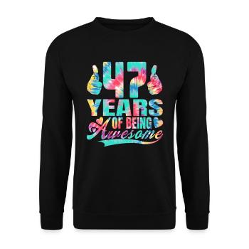 47th birthday or anniversary 47 years of being - Unisex Sweatshirt - black - Front - Alina (178cm) & Michal (187cm)