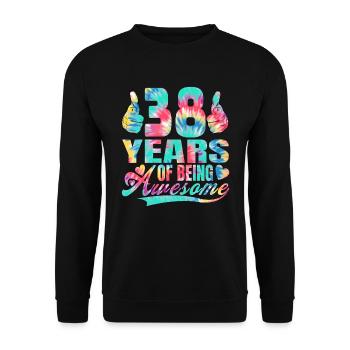 38th birthday or anniversary 38 years of being - Unisex Sweatshirt - black - Front - Alina (178cm) & Michal (187cm)