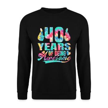 40e anniversaire ou anniversaire 40 ans d’existence - Sweat-shirt Unisexe - noir - Devant - Alina (178cm) & Michal (187cm)