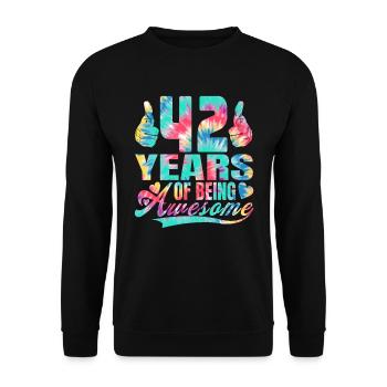 42nd birthday or anniversary 42 years of being - Unisex Sweatshirt - black - Front - Alina (178cm) & Michal (187cm)