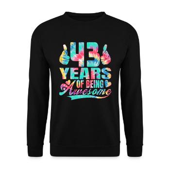 43e anniversaire ou anniversaire 43 ans d’existence - Sweat-shirt Unisexe - noir - Devant - Alina (178cm) & Michal (187cm)