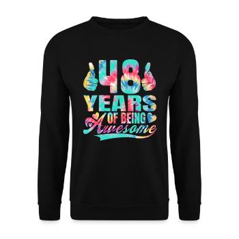 48th birthday or anniversary 48 years of being - Unisex Sweatshirt - black - Front - Alina (178cm) & Michal (187cm)