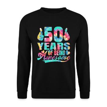 50th birthday or anniversary 50 years of being - Unisex Sweatshirt - black - Front - Alina (178cm) & Michal (187cm)