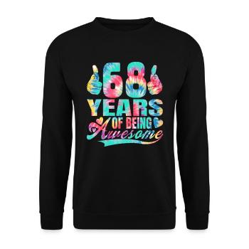 68th birthday or anniversary 68 years of being - Unisex Sweatshirt - black - Front - Alina (178cm) & Michal (187cm)