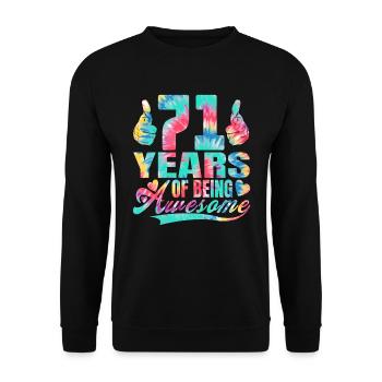 71e anniversaire ou anniversaire 71 ans d’existence - Sweat-shirt Unisexe - noir - Devant - Alina (178cm) & Michal (187cm)