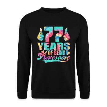 77e anniversaire ou anniversaire 77 ans d’existence - Sweat-shirt Unisexe - noir - Devant - Alina (178cm) & Michal (187cm)