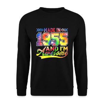 Fabriqué en 1955 et je suis un spectre de couleurs génial - Sweat-shirt Unisexe - noir - Devant - Alina (178cm) & Michal (187cm)