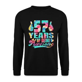 57th birthday or anniversary 57 years of being - Unisex Sweatshirt - black - Front - Alina (178cm) & Michal (187cm)