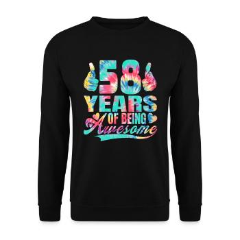 58e anniversaire ou anniversaire 58 ans d’existence - Sweat-shirt Unisexe - noir - Devant - Alina (178cm) & Michal (187cm)