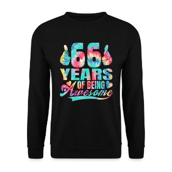 66th birthday or anniversary 66 years of being - Unisex Sweatshirt - black - Front - Alina (178cm) & Michal (187cm)