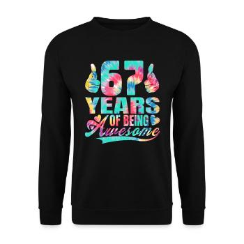 67e anniversaire ou anniversaire 67 ans d’existence - Sweat-shirt Unisexe - noir - Devant - Alina (178cm) & Michal (187cm)