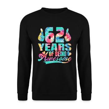 62nd birthday or anniversary 62 years of being - Unisex Sweatshirt - black - Front - Alina (178cm) & Michal (187cm)