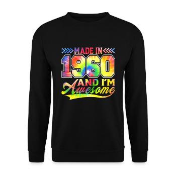 Fabriqué en 1960 et je suis génial spectre de couleurs - Sweat-shirt Unisexe - noir - Devant - Alina (178cm) & Michal (187cm)