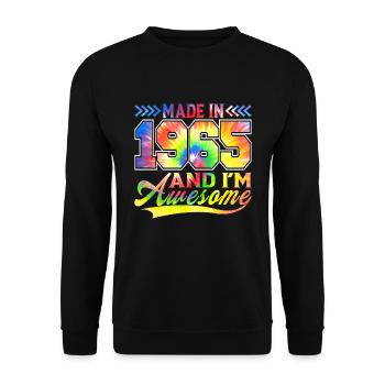 Fabriqué en 1965 et je suis un spectre de couleurs génial - Sweat-shirt Unisexe - noir - Devant - Alina (178cm) & Michal (187cm)
