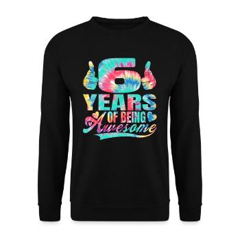 6ème anniversaire ou anniversaire 6 ans d’existence - Sweat-shirt Unisexe - noir - Devant - Alina (178cm) & Michal (187cm)