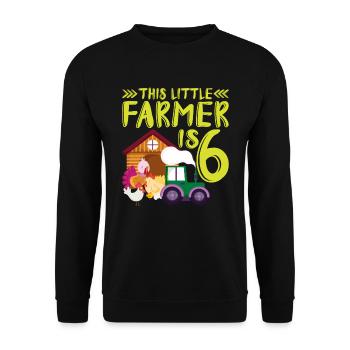 This small farmer is 6 farm more thematic - Unisex Sweatshirt - black - Front - Alina (178cm) & Michal (187cm)