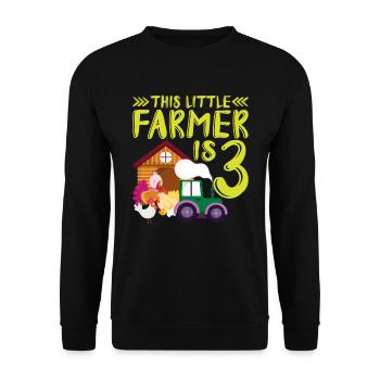 This small farmer is 3 farm thematic - Unisex Sweatshirt - black - Front - Alina (178cm) & Michal (187cm)