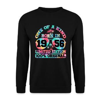 Unique Born 1956 Limited Edition - Unisex Sweatshirt - black - Front - Alina (178cm) & Michal (187cm)