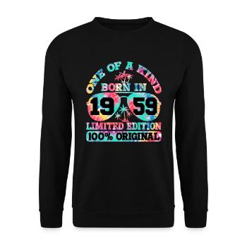 Einzigartig Geboren 1959 Limitierte Auflage - Unisex Pullover - Schwarz - Vorne - Alina (178cm) & Michal (187cm)
