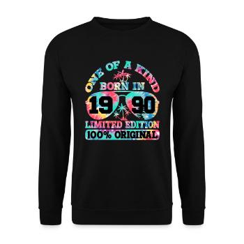 Einzigartig Born In 1990 Limitierte Auflage - Unisex Pullover - Schwarz - Vorne - Alina (178cm) & Michal (187cm)