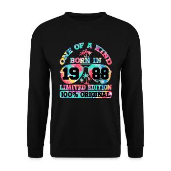 Unique Born 1988 Limited Edition - Unisex Sweatshirt - black - Front - Alina (178cm) & Michal (187cm)