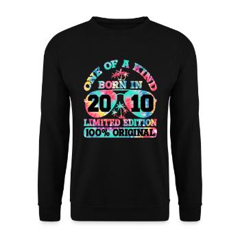 Einzigartig Born In 2010 Limitierte Auflage - Unisex Pullover - Schwarz - Vorne - Alina (178cm) & Michal (187cm)