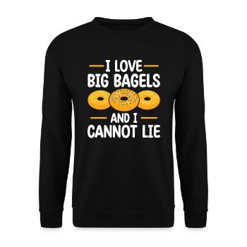 J’aime les bagels et je ne peux pas mentir | - Sweat-shirt Unisexe - noir - Devant - Alina (178cm) & Michal (187cm)