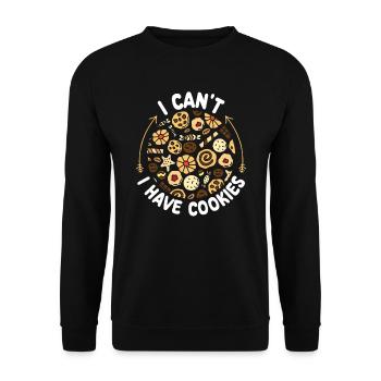 Ich Kann Nicht Ich Habe Kekse | Backen Tshirt | - Unisex Pullover - Schwarz - Vorne - Alina (178cm) & Michal (187cm)