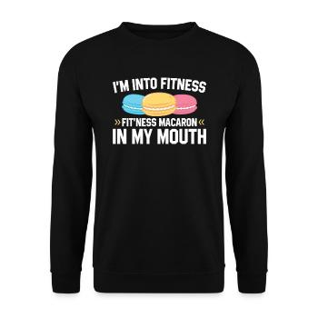 Fit'ness Macaron In My Mouth | Bake Tshirt | - Unisex Sweatshirt - black - Front - Alina (178cm) & Michal (187cm)