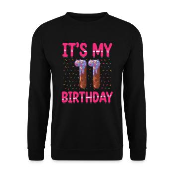 C’est mon 11e anniversaire | Saupoudrer des | à thème - Sweat-shirt Unisexe - noir - Devant - Alina (178cm) & Michal (187cm)