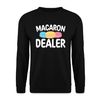 Macaron Dealer | Bake Tshirt | Pastry lovers - Unisex Sweatshirt - black - Front - Alina (178cm) & Michal (187cm)