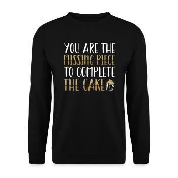 Vous êtes le morceau de gâteau manquant | Tshirt de cuisson - Sweat-shirt Unisexe - noir - Devant - Alina (178cm) & Michal (187cm)