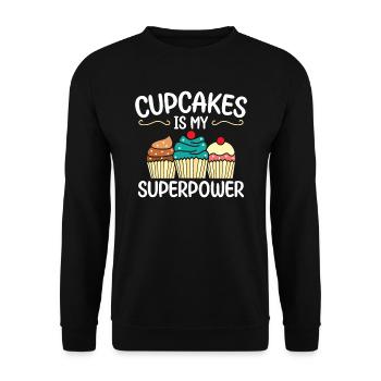 Cupcakes Is My Superpower | Cupcake Shirt | - Unisex Sweatshirt - black - Front - Alina (178cm) & Michal (187cm)