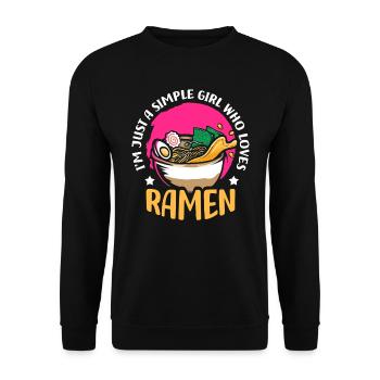 Je suis juste une fille simple qui aime ramen | Ramen - Sweat-shirt Unisexe - noir - Devant - Alina (178cm) & Michal (187cm)