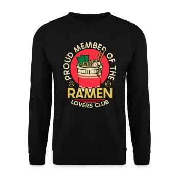 Proud Member Of The Ramen Lovers Club | Ramen - Unisex Pullover - Schwarz - Vorne - Alina (178cm) & Michal (187cm)