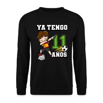 Fußball Junge Es Ist Mein 11 Geburtstag Spanische - Unisex Pullover - Schwarz - Vorne - Alina (178cm) & Michal (187cm)