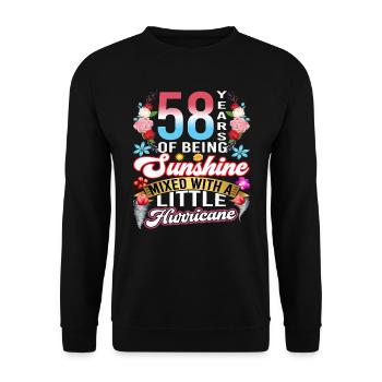 58 Years of Sunshine Mixed with Small - Unisex Sweatshirt - black - Front - Alina (178cm) & Michal (187cm)
