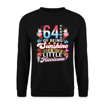 64 Jahre Sonnenschein Gemischt Mit Kleinem - Unisex Pullover - Schwarz - Vorne - Alina (178cm) & Michal (187cm)