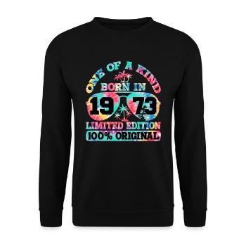 Unique Born 1973 Édition Limitée Été - Sweat-shirt Unisexe - noir - Devant - Alina (178cm) & Michal (187cm)