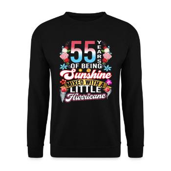 55 years of sunshine mixed with a small - Unisex Sweatshirt - black - Front - Alina (178cm) & Michal (187cm)