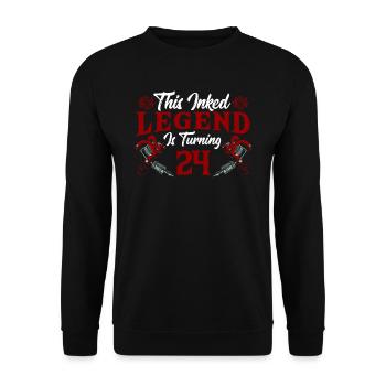 Cette encre légendaire tourne 24 Fantastic 24. - Sweat-shirt Unisexe - noir - Devant - Alina (178cm) & Michal (187cm)