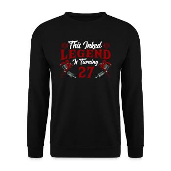 Cette légende de l’encre tourne 27 Fantastic 27. - Sweat-shirt Unisexe - noir - Devant - Alina (178cm) & Michal (187cm)